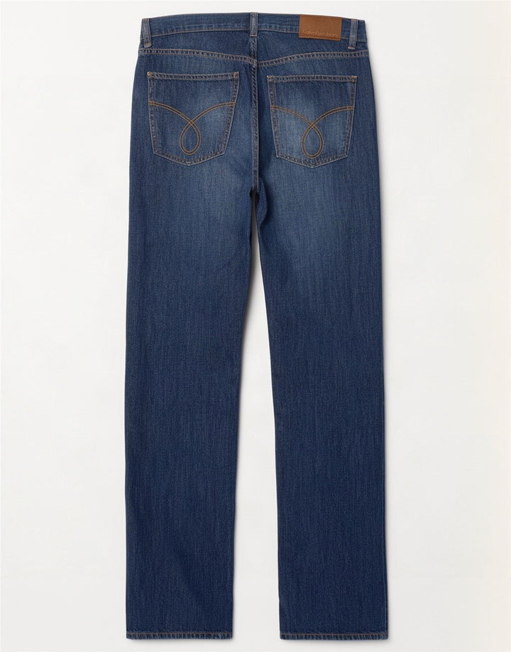 Calvin Klein Dame Straight Jeans W32 L35 Marineblå Bomuld