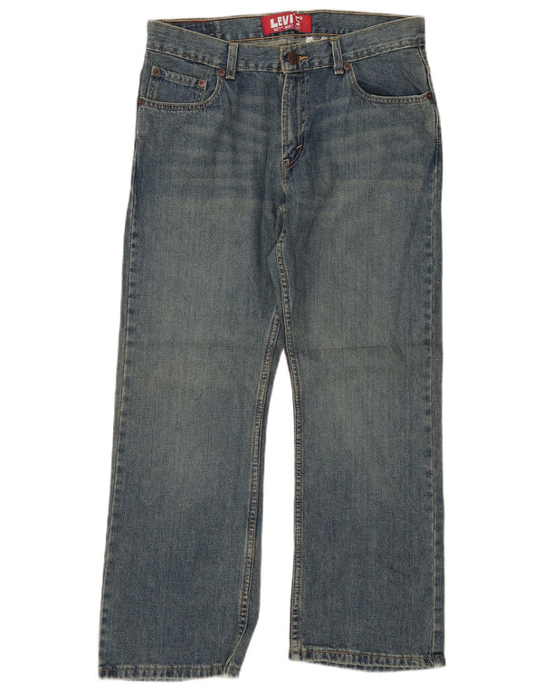 LEVI'S Boys Husky Bootcut Jeans 11-12 år W32 L27 Blue Cotton
