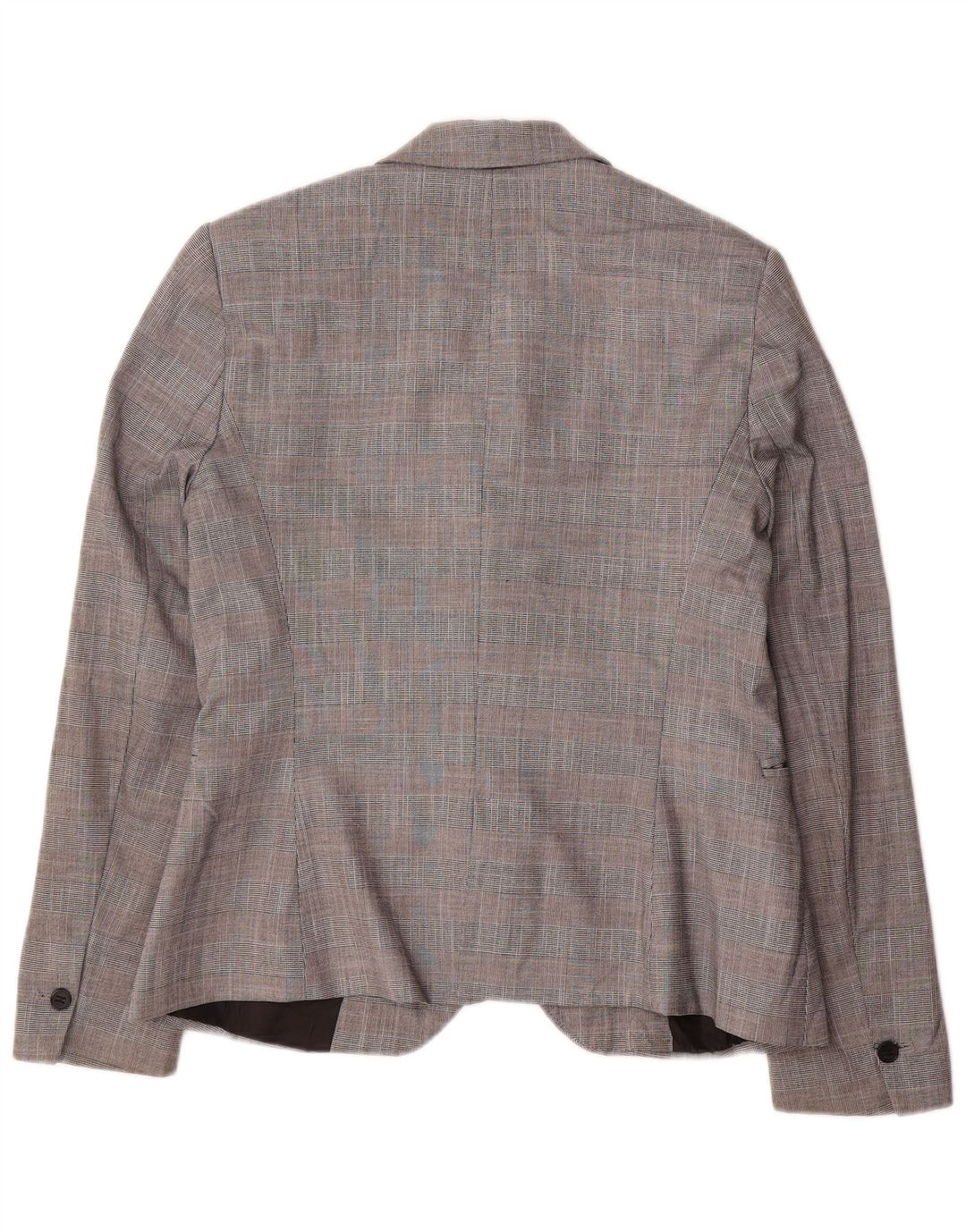 Zara Dame 1-knaps blazerjakke EU 40 mellemgrå ternet polyester