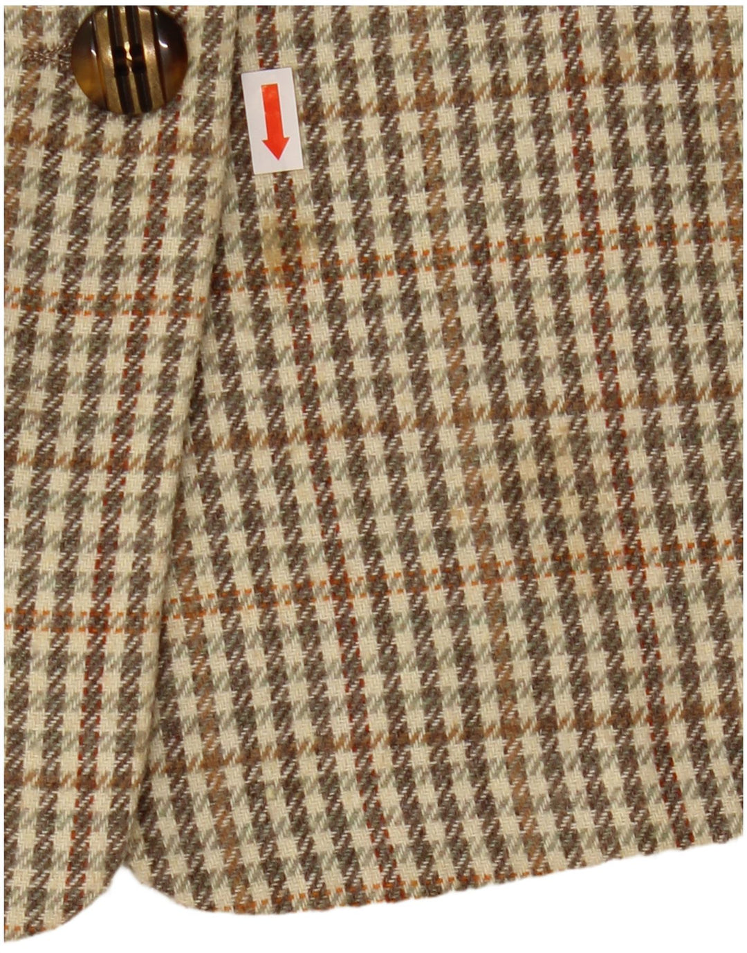 Vintage Dame 2-knaps blazerjakke IT 46 Stor Khaki Gingham Wool