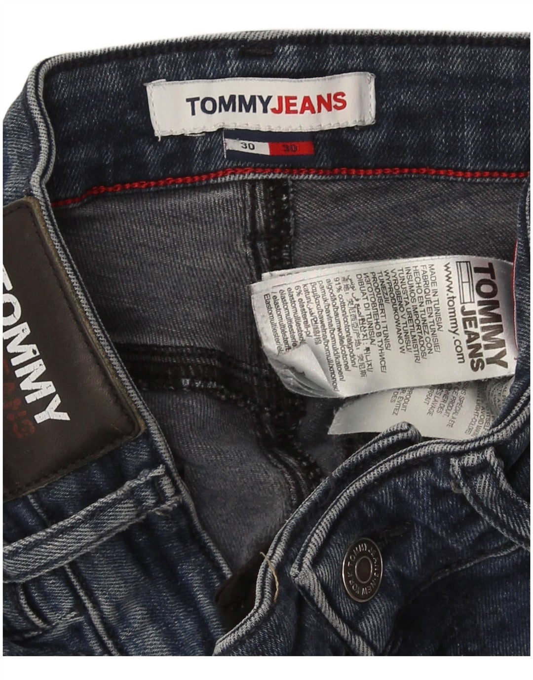 Tommy Hilfiger Herre Slim Jeans W30 L30 Blå Bomuld