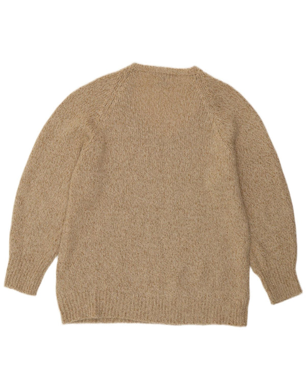 Massimo Dutti Dame V-hals sweater UK 14 Medium Beige Flecked Wool