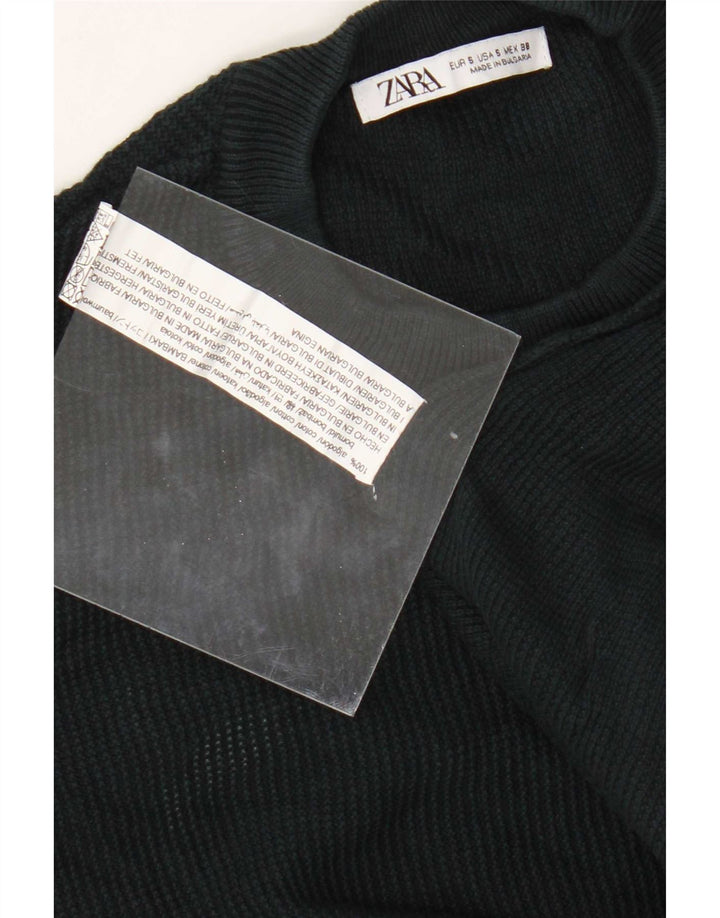 Zara Herre sweater med rund hals, lille grøn bomuld