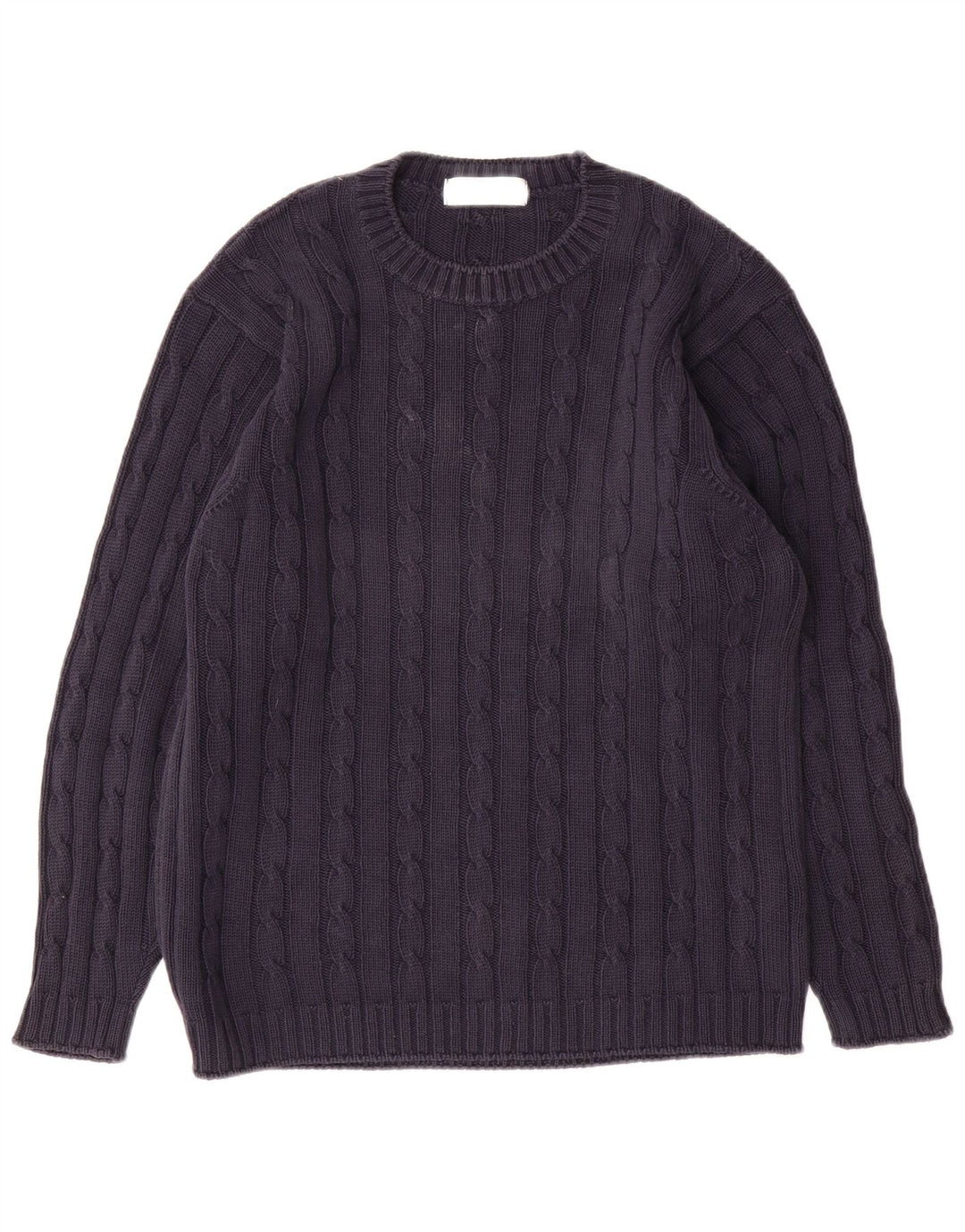 Marks & Spencer Herre Boat Neck Jumper Sweater Lille marineblå bomuld