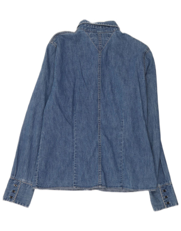 Tommy Hilfiger Dame Denim Shirt UK 12 Medium Blue Cotton