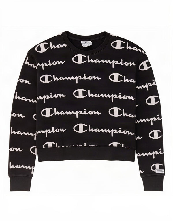 Champion Girls Graphic Sweatshirt Jumper 13-14 år XL Sort