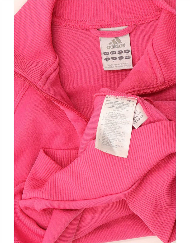 Adidas Womens Crop træningsdragt Topjakke UK 12 Medium Pink Polyester