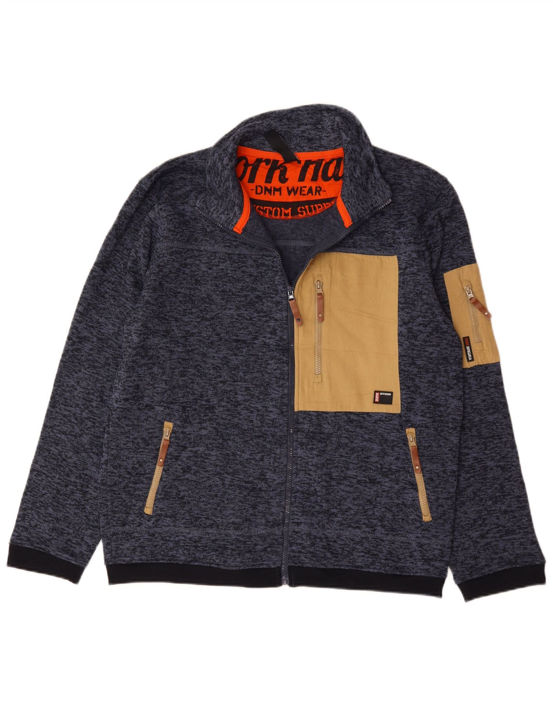 Belønning Herre træningsdragt Topjakke IT 52/54 Large Navy Blue Flecked Polyester