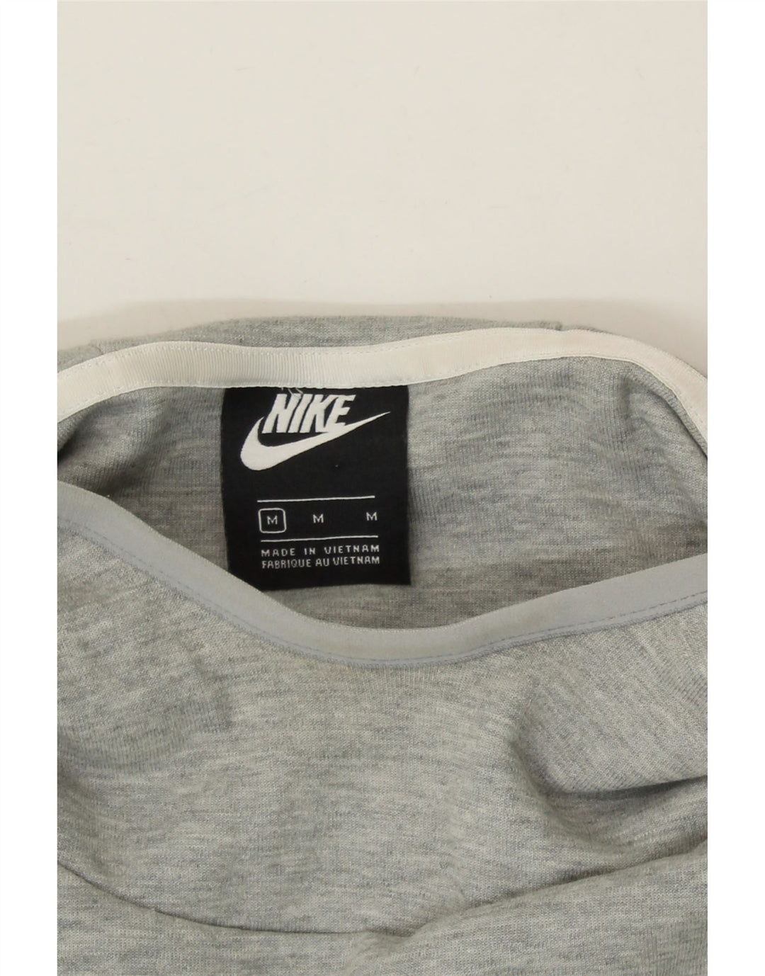 NIKE Womens Oversized Crop Hoodie Jumper UK 14 Medium Black Colourblock Vintage Nike and Second-Hand Nike from Messina Hembry 