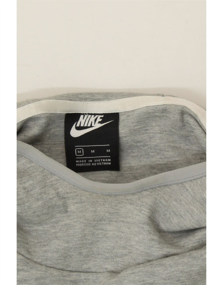 NIKE Womens Oversized Crop Hoodie Jumper UK 14 Medium Black Colourblock Vintage Nike and Second-Hand Nike from Messina Hembry 