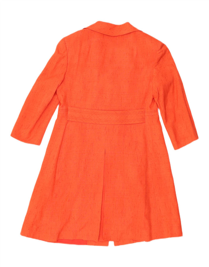 Vintage kvinders 3 knap 2 stykke sæt UK 12 medium orange silke