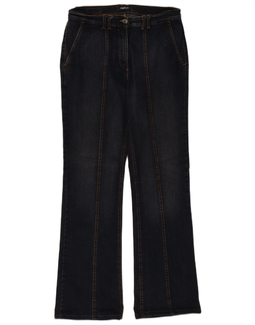 WAMPUM Womens Bootcut Jeans IT 44 Medium W32 L32 Navy Blue Cotton