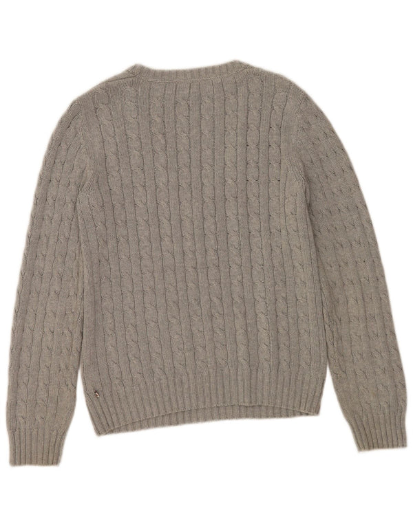 Tommy Hilfiger Dame V-hals sweater UK 14 Medium Grå Bomuld