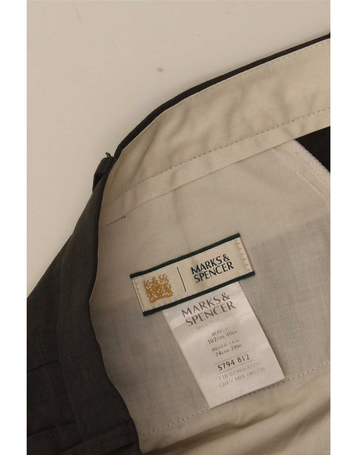 Marks & Spencer Herre Pegged Casual Bukser W40 L29 Grå Polyester