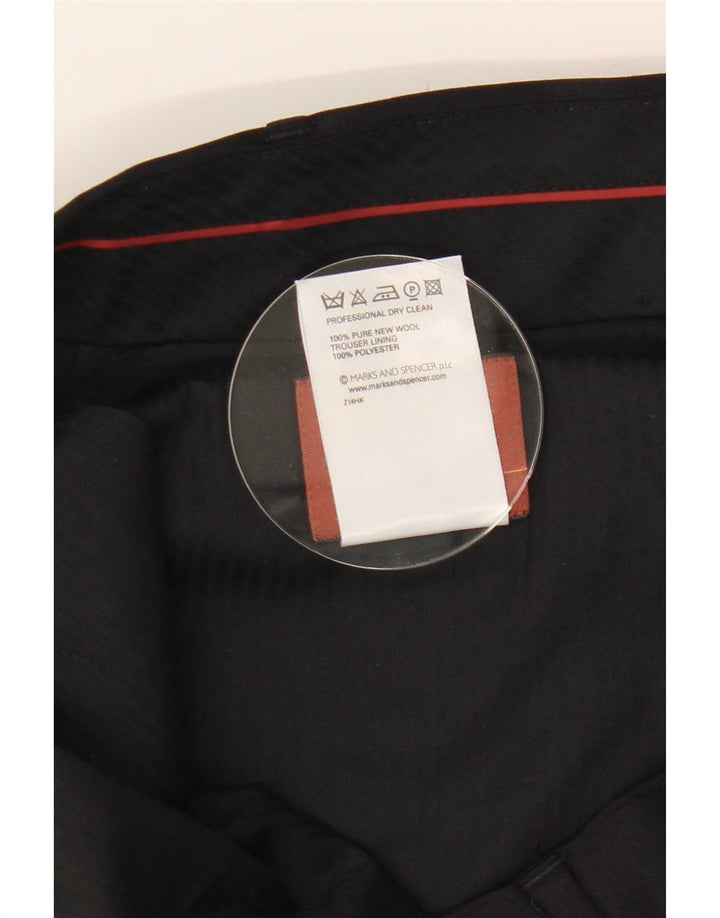 Marks & Spencer Herre Pegged Suit Bukser W38 L31 Sort Polyester