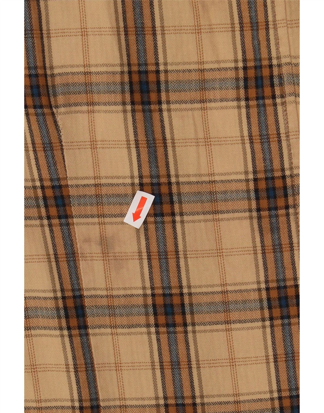 Guess Flanelskjorte til mænd, lille beige ternet bomuld