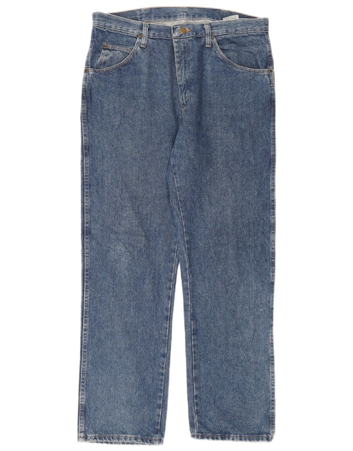 WRANGLER Straight jeans til mænd W34 L30 blå bomuld