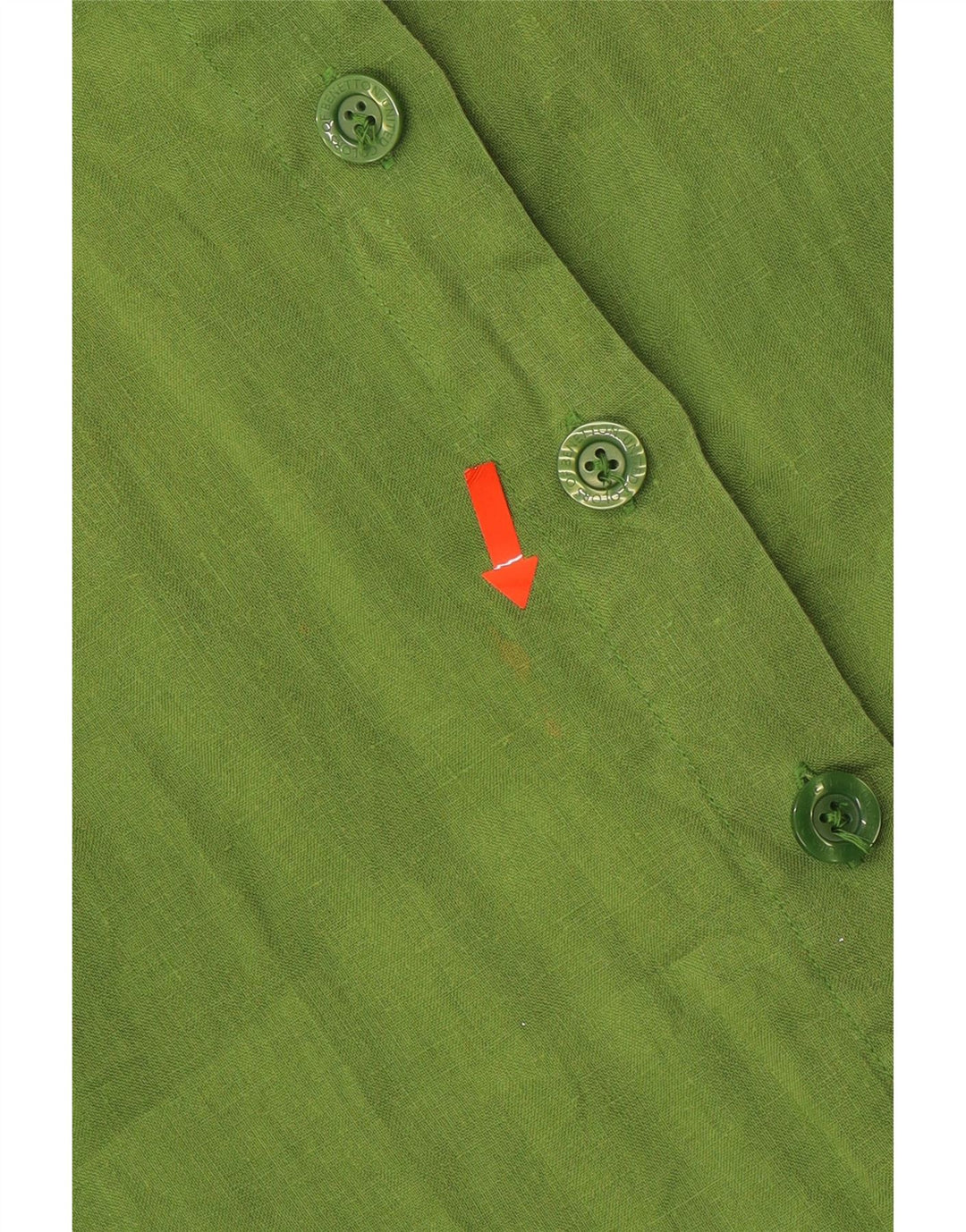 BENETTON oversized kortærmet skjorte til kvinder UK 6 XS Grøn hør