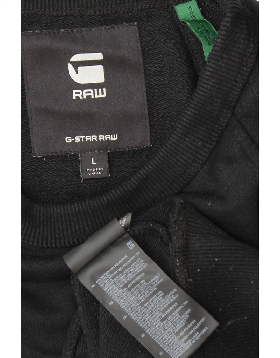 G-Star Herre Grafisk Sweatshirt Jumper Stor Sort Colourblock Bomuld