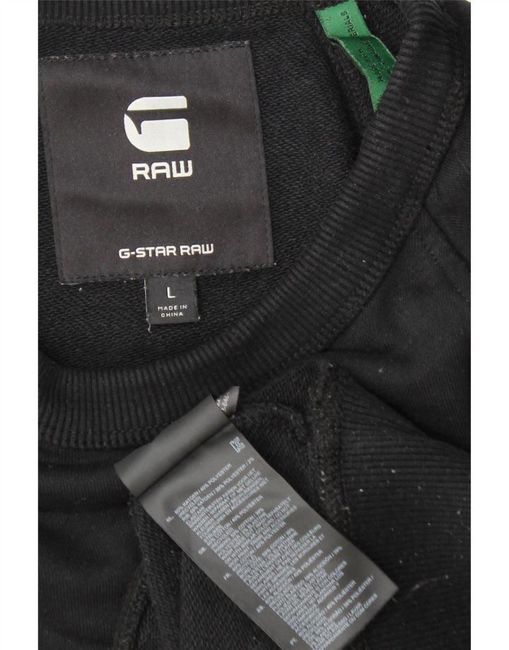 G-Star Herre Grafisk Sweatshirt Jumper Stor Sort Colourblock Bomuld