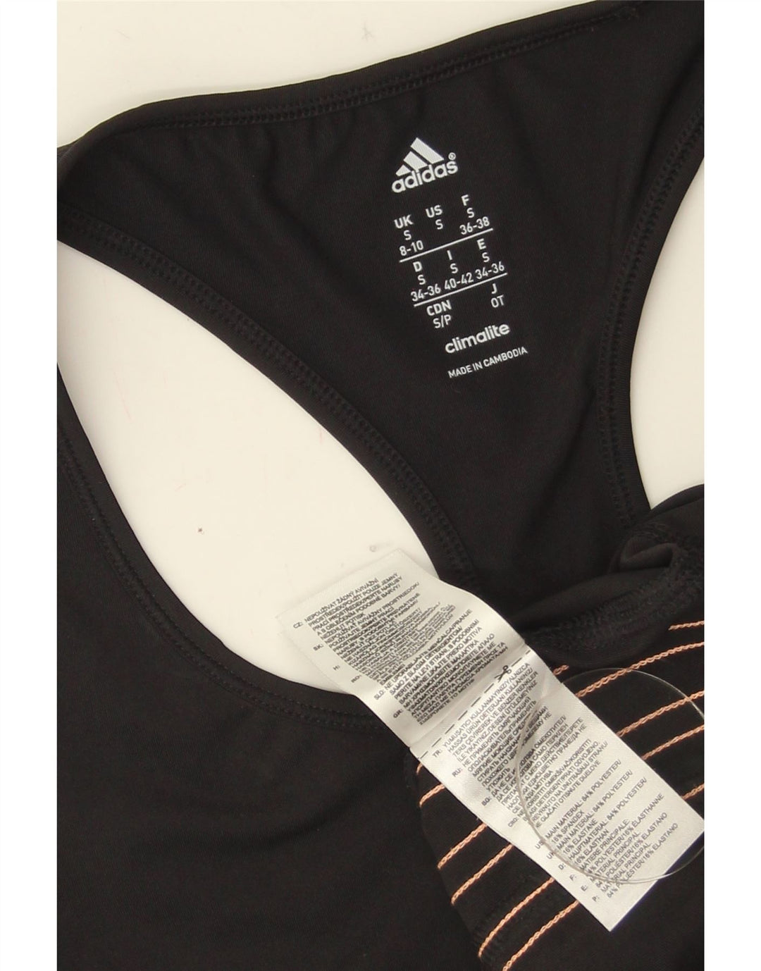 Adidas Dame Climalite Vest Top UK 8/10 Small Black Polyester