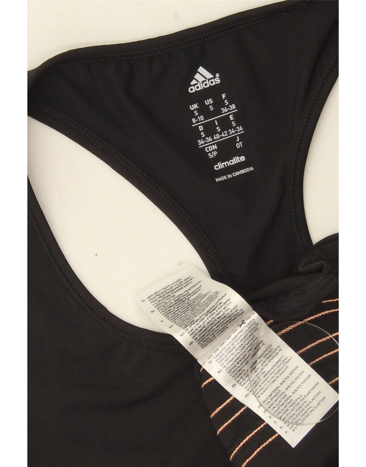 Adidas Dame Climalite Vest Top UK 8/10 Small Black Polyester