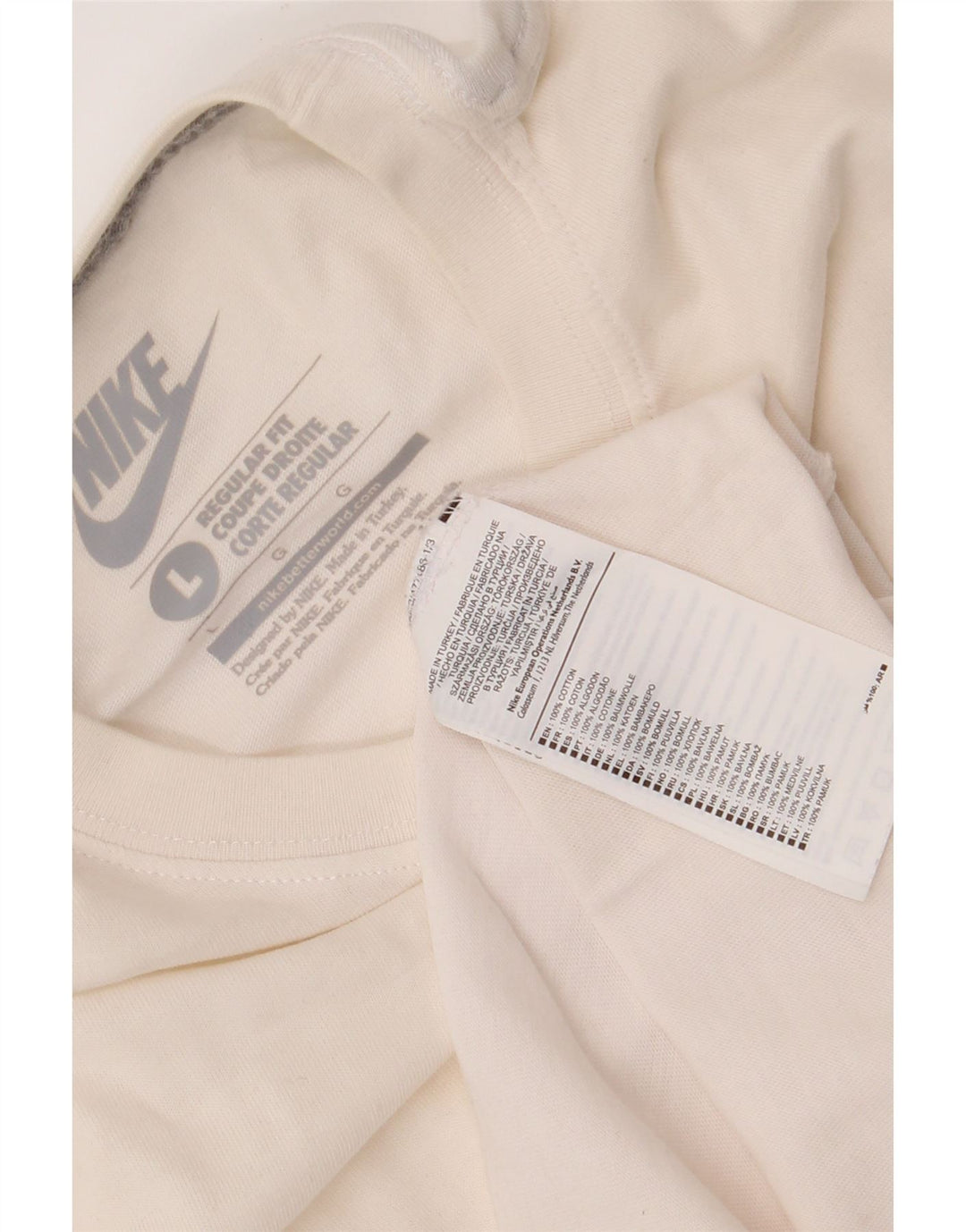 Nike Herre Regular Fit T-Shirt Top Stor Hvid Bomuld