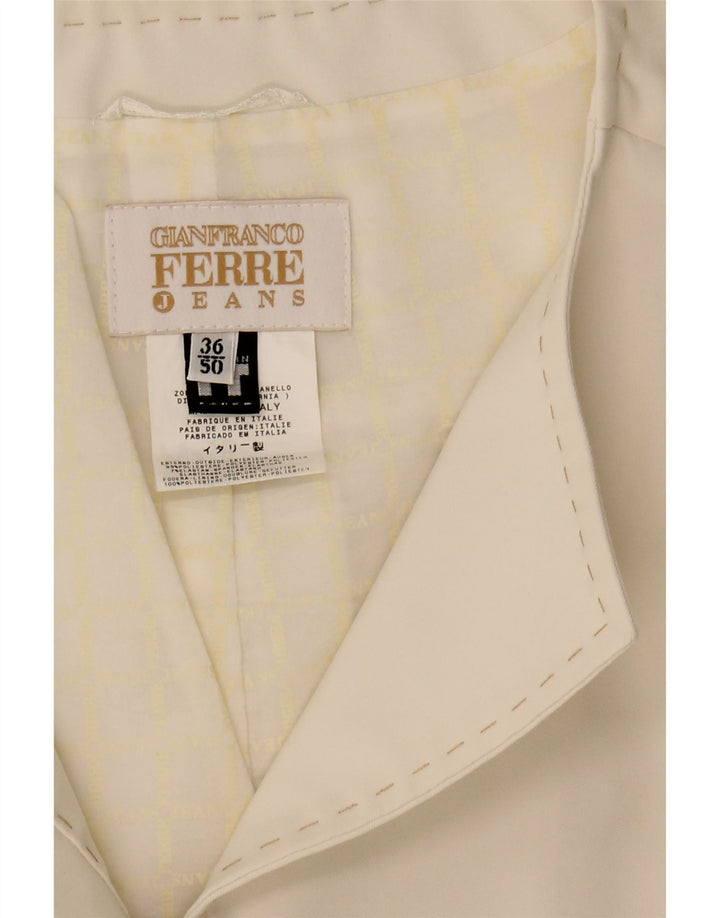 GIANFRANCO FERRE Womens Loose Fit Blazer Jacket EU 36 Small Off White Vintage Gianfranco Ferre and Second-Hand Gianfranco Ferre from Messina Hembry 