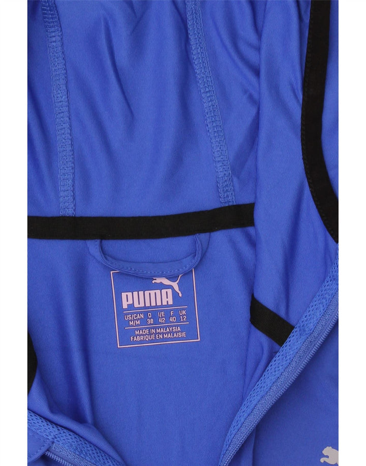 PUMA Womens Zip Hoodie Sweater UK 12 Medium Blue Vintage Puma and Second-Hand Puma from Messina Hembry 