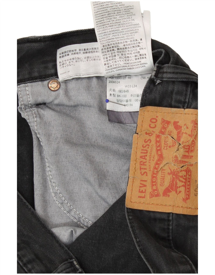Levi's Herre 504 Straight Jeans W33 L34 Grå Bomuld