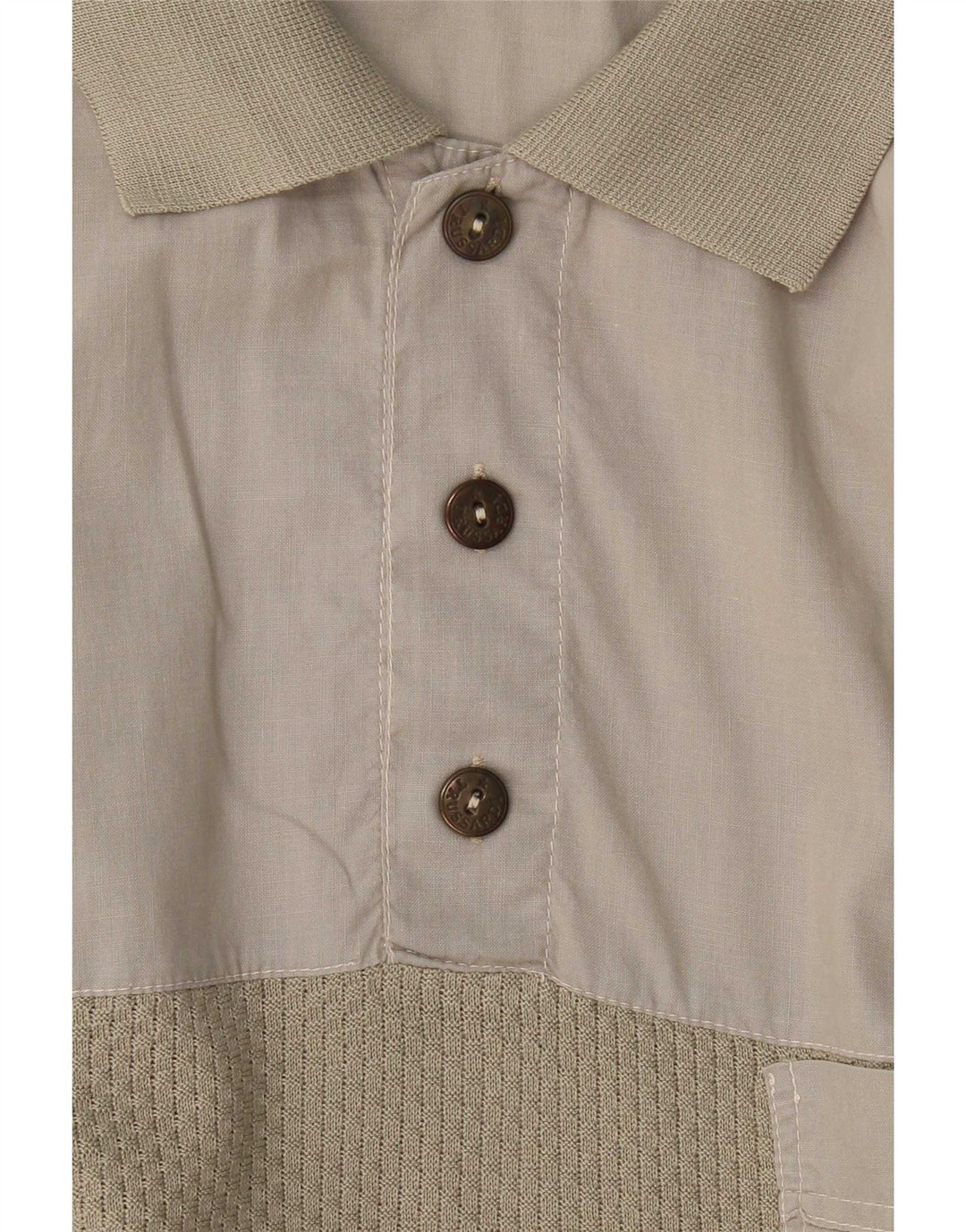Trussardi Herre Grafisk Kortærmet Pullover Shirt Medium Khaki Colourblock