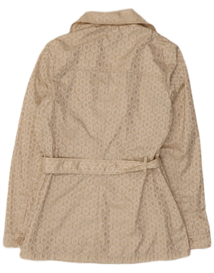Guess By Marciano Womens Pea Coat IT 44 Medium Beige Geometrisk Polyester