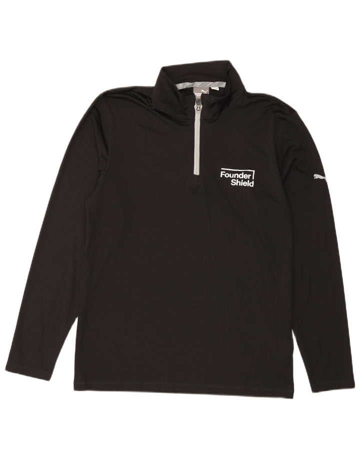PUMA Herre grafisk lynlås-hals sweater træningsdragt Top medium sort polyester