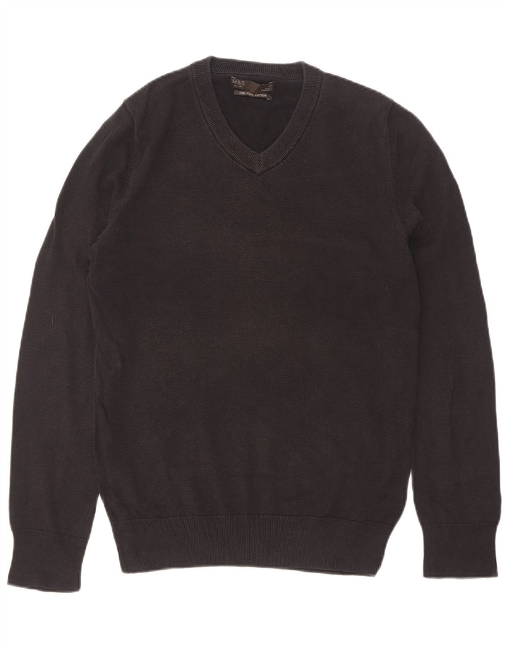 Marks & Spencer Herre V-hals sweater XS Sort bomuld