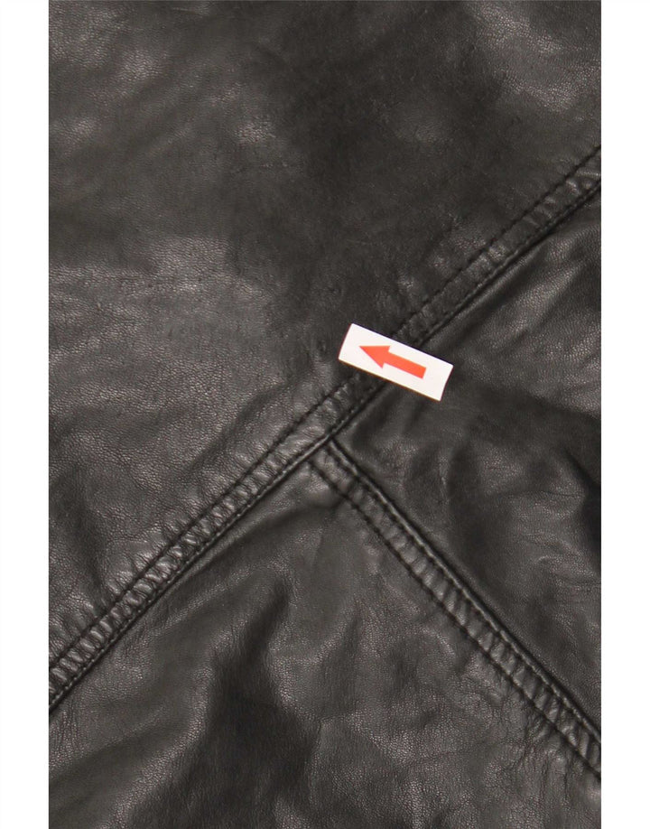 Massimo Dutti Herre Læderjakke UK 42 XL Sort fåreskind