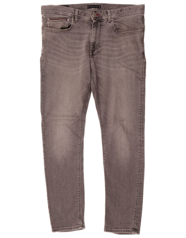 TOMMY HILFIGER Herre Layton Skinny Jeans W36 L30 Grå Bomuld