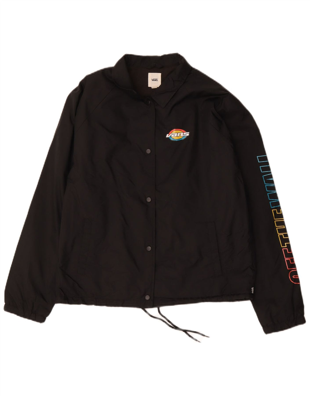 Vans Grafisk regnjakke til kvinder UK 14 Medium Sort Polyester