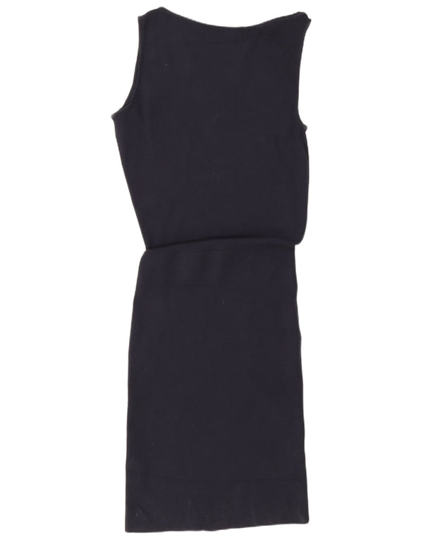Reiss Dame Maxi Ærmeløs Bodycon Kjole UK 12 Medium Navy Blue Viscose