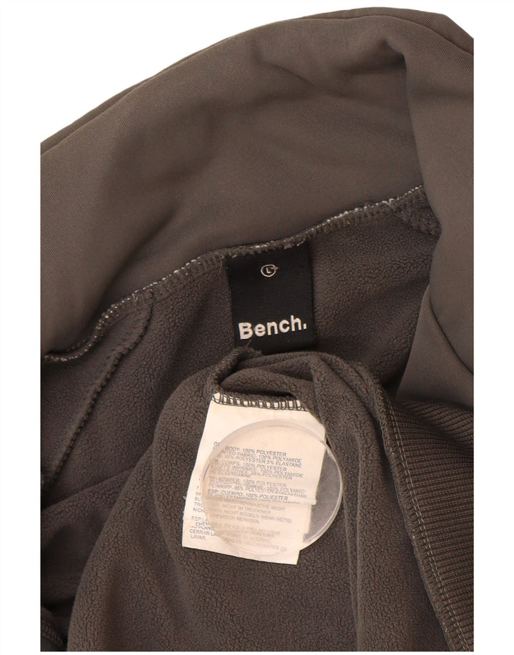 BÆNK Herre grafisk træningsdragt Topjakke Stor grå Colourblock Polyester