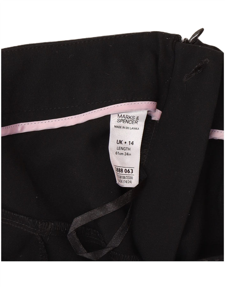 Marks & Spencer A-line nederdel til kvinder UK 14 Large W32 Black Polyester
