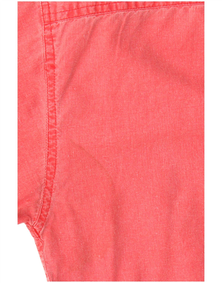 Vintage Herre Relaxed Fit skjorte Stor Pink Bomuld