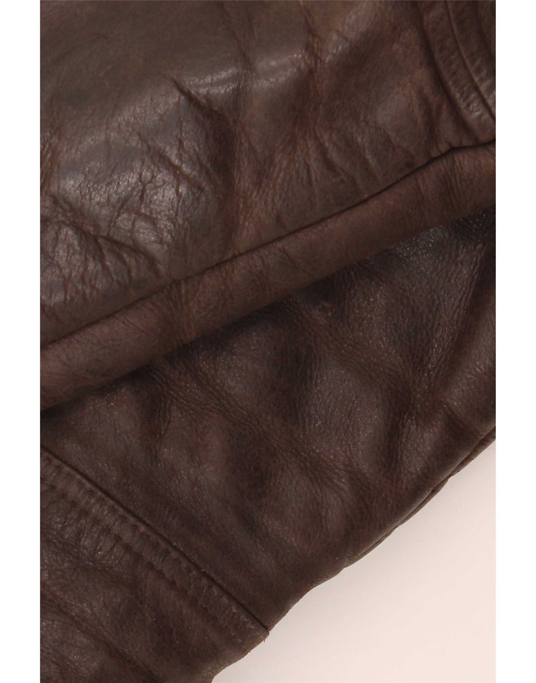 Vintage Herre Sherpa Læderjakke UK 40 Stor Brun