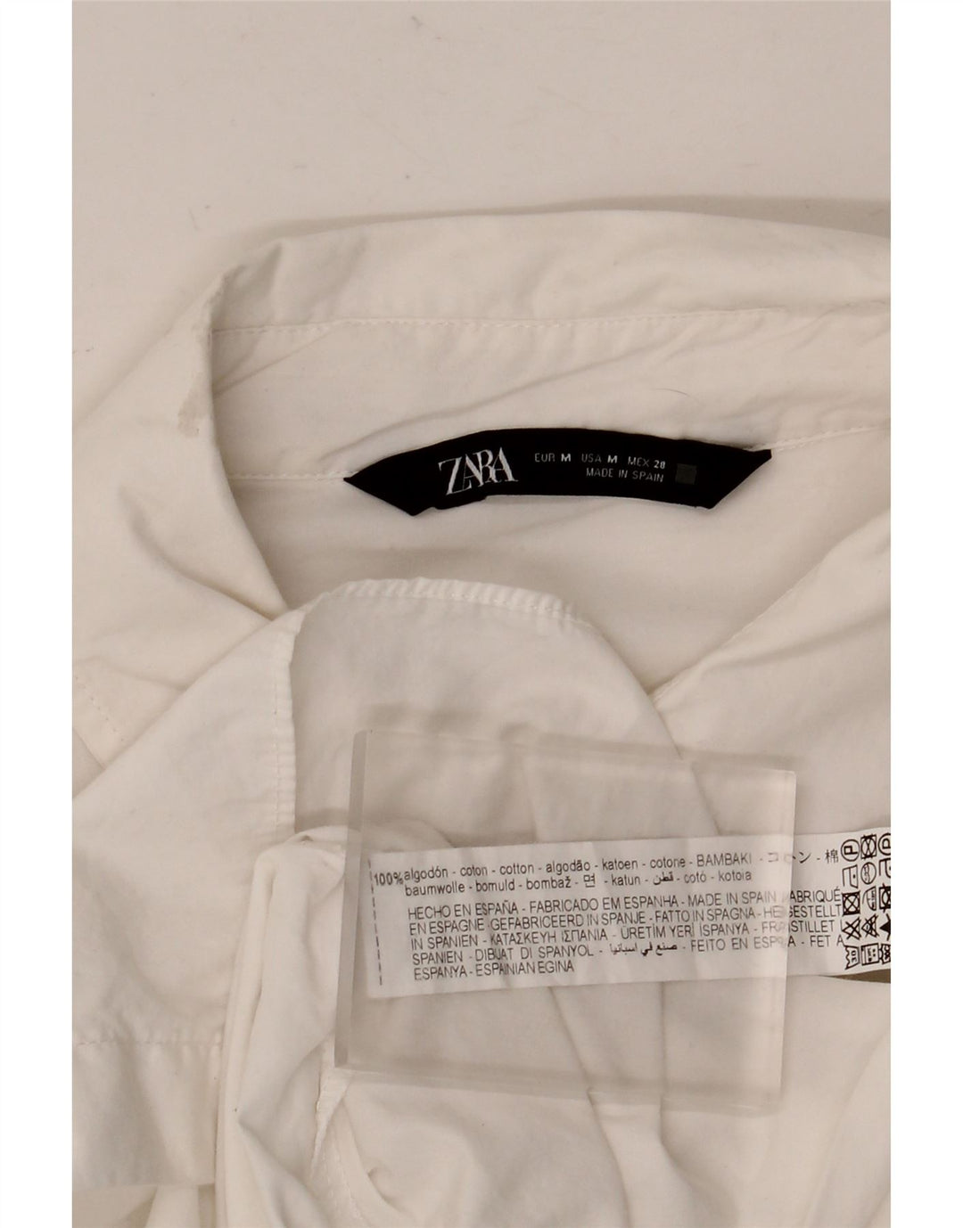 ZARA Oversized skjortekjole til kvinder UK 14 Medium White Bomuld