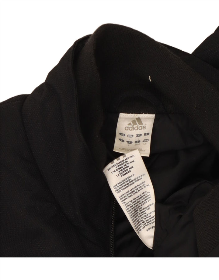 ADIDAS ærmeløs træningsdragt topjakke til kvinder UK 14 Stor sort polyester