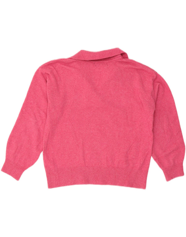 Marks & Spencer Dame Oversized Polo Neck Jumper Sweater UK 10 Small Pink