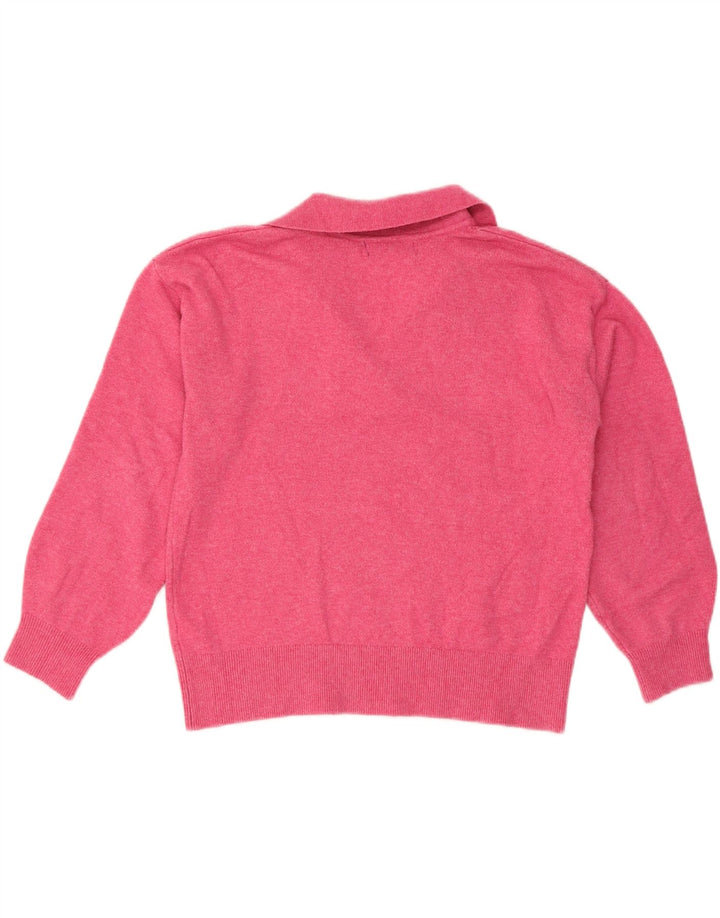 Marks & Spencer Dame Oversized Polo Neck Jumper Sweater UK 10 Small Pink