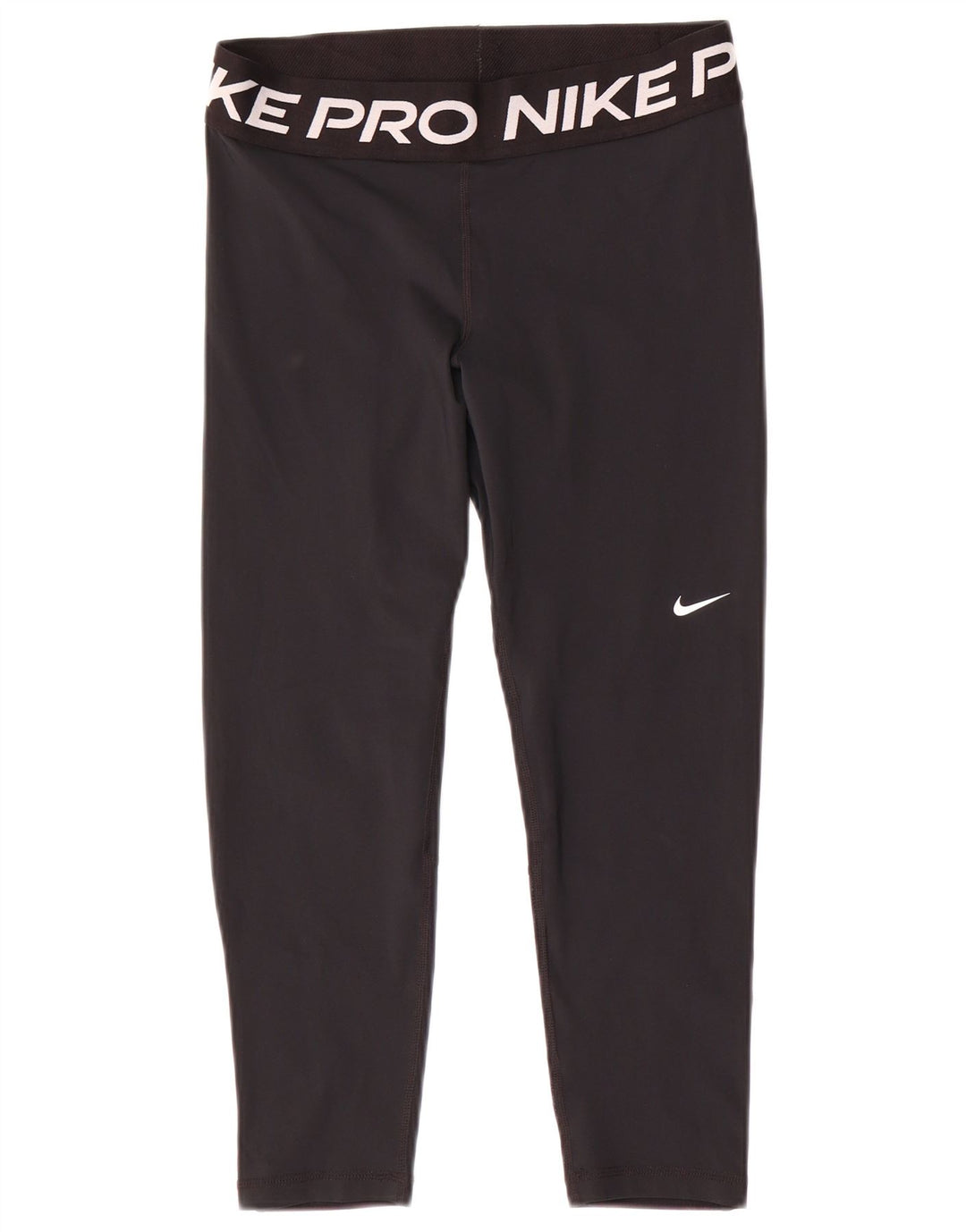 Nike Dame Dri Fit Grafiske Capri Leggings UK 14 Medium Sort Polyester