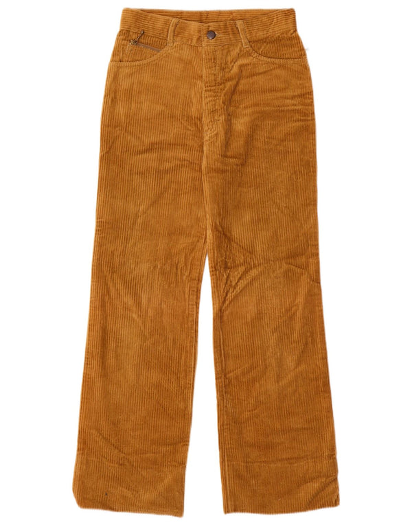 Vintage fløjlsbukser med brede ben til kvinder W28 L28 Beige bomuld