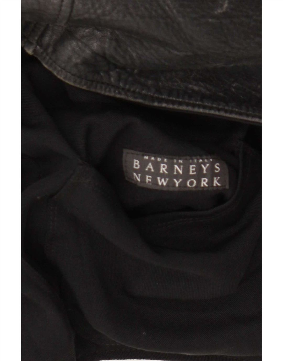BARNEYS Herre Læderjakke UK 36 Lille Sort