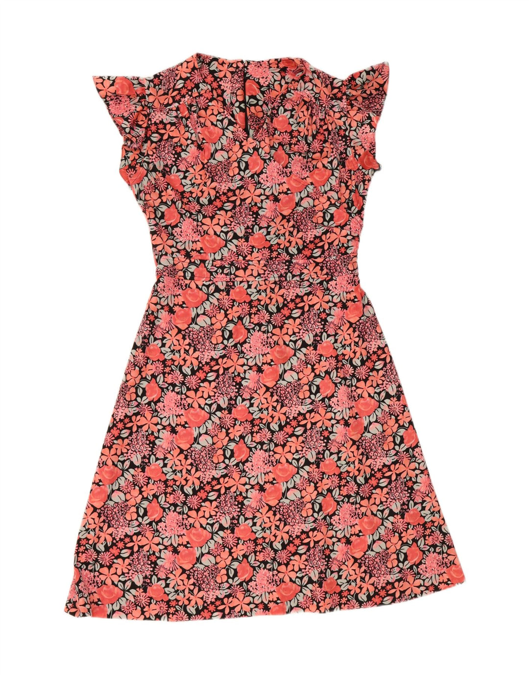 VINTAGE Womens A-Line Dress UK 12 Medium Red Floral